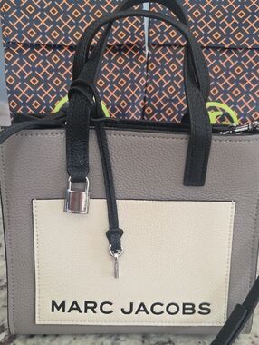 Marc Jacobs Taupe, Cream & Black Leather Satchel NWOT